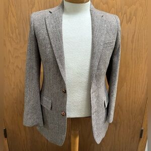 VTG 100% Wool Tweed Herringbone Sport Coat Blazer Mens 36 Lauro International